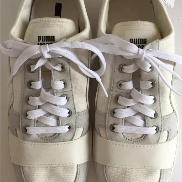 New Puma McQ Serve Low Cut Sneakers White Whisper Canvas 9 Men Shoes Limited - Picture 2 of 10